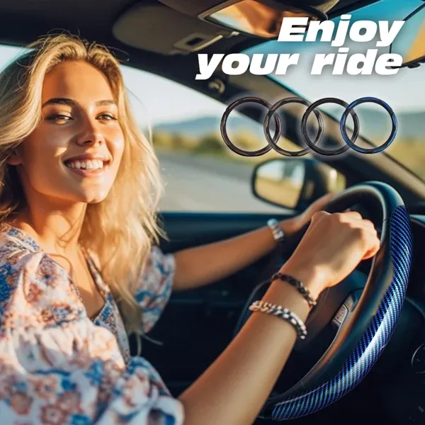 💯1 Pair Universal Anti-Slip Car Steering Wheel Cover👇