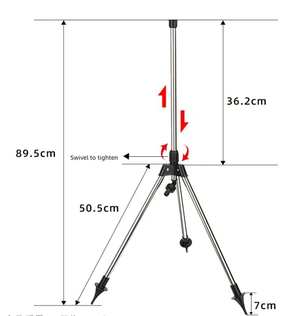 🔥💯Stainless Steel Rotary Irrigation Tripod Telescopic Support Sprinkler👇