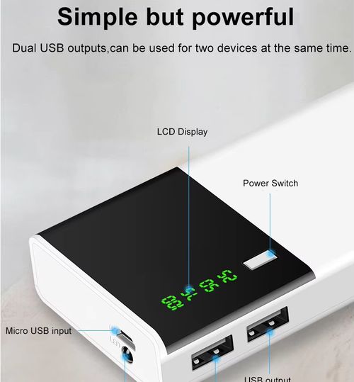 Genuine 20000mAh Mini Portable 18650 Battery Power Bank with Dual USB Ports Fast Charging Phone Charger for All Mobile Phones