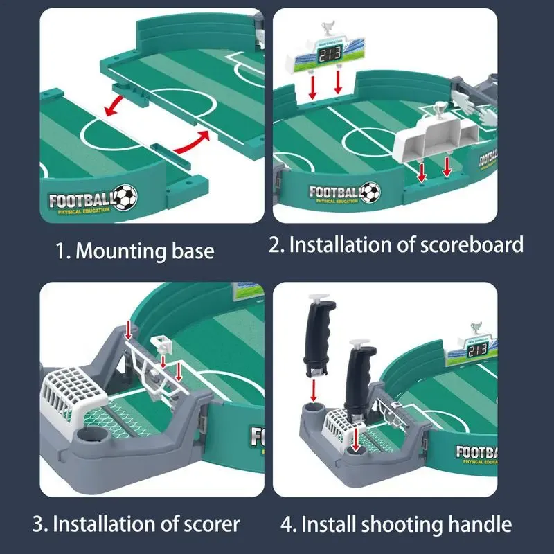 🔥💯Interactive Table Soccer Game - Non-Prop Banknotes, Featherless, Plastic Football Battle Set with 2 Balls, Manual Play for Party Fun - Ideal Super Bowl Educational Toy Gift for Kids💫🎉👇