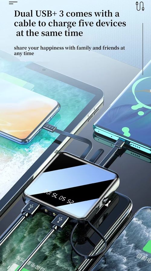 Portable smart digital display power bank 20000 mAh