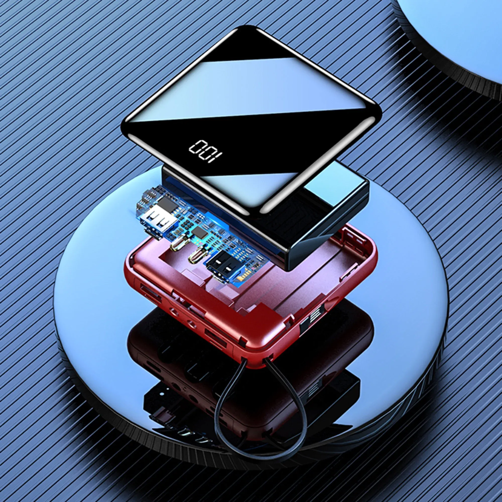 Portable smart digital display power bank 20000 mAh
