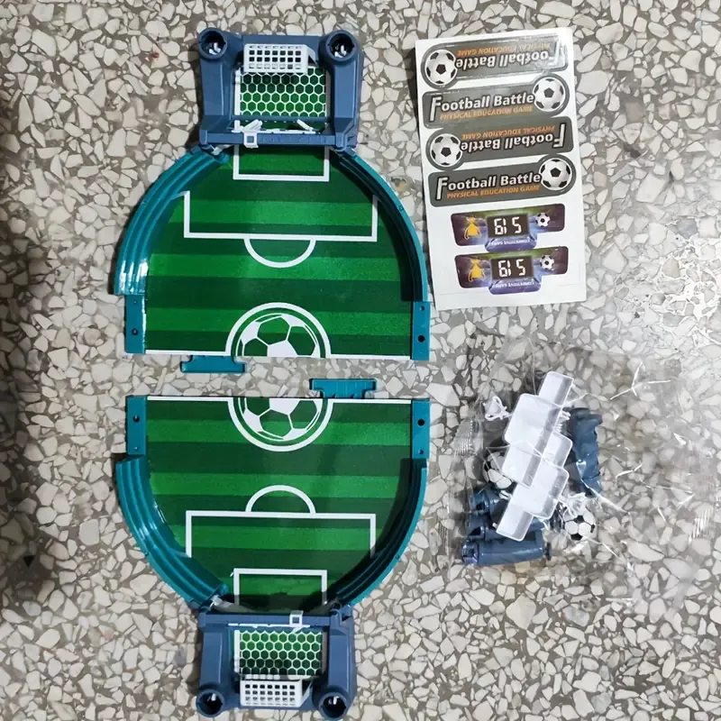 🔥💯Interactive Table Soccer Game - Non-Prop Banknotes, Featherless, Plastic Football Battle Set with 2 Balls, Manual Play for Party Fun - Ideal Super Bowl Educational Toy Gift for Kids💫🎉👇