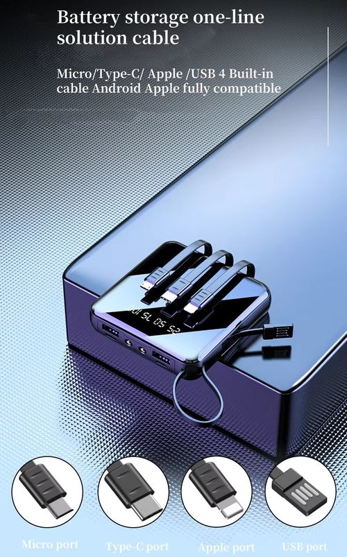 Portable smart digital display power bank 20000 mAh