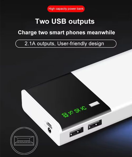 Genuine 20000mAh Mini Portable 18650 Battery Power Bank with Dual USB Ports Fast Charging Phone Charger for All Mobile Phones