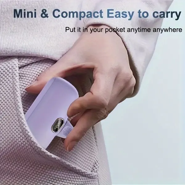 Mini Portable Charger, 5000mAh Small Power Bank PD 20W Fast Charging, Compact Battery Pack with LED Display for Travel,