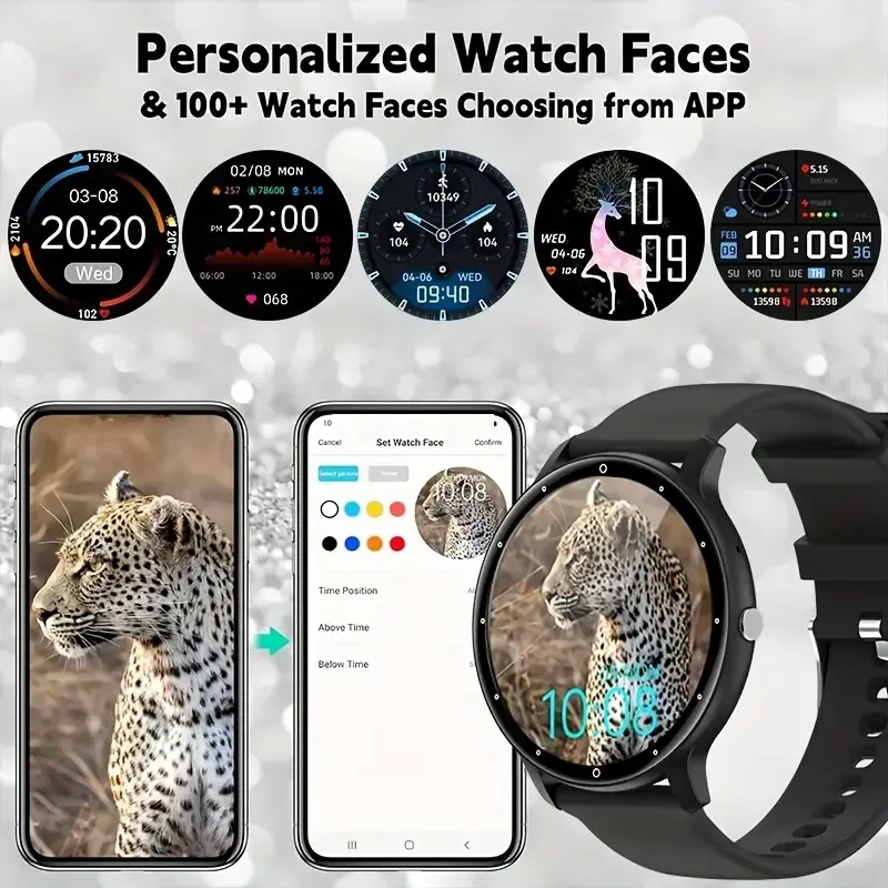 1pc Smartwatch, 3.53cm Full Touch Screen, Men Full Touch Screen Sport Fitness Watches, Multi-Sport Modes Music-Control Remote-Camera Wireless Call Women Smart Watch, Gifts For Friends Couples Wife Husband