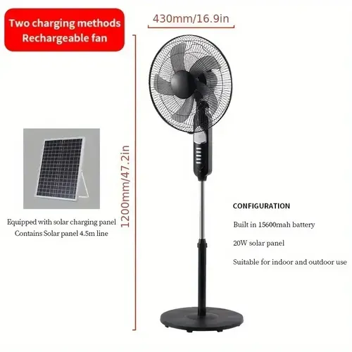 Rechargeable Standing Fan Portable Air Circulator