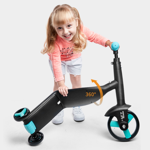 Crianças multifuncionais 8-em-1 equilíbrio de deformação bicicleta de três rodas scooter 3-6 anos com empurrar guidão leve carrinho