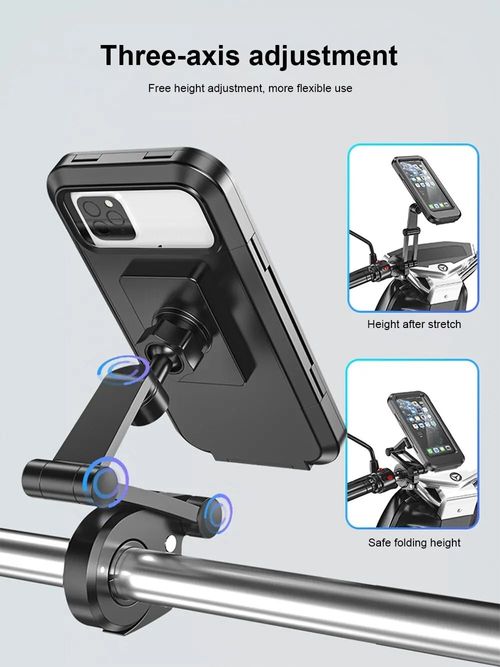 Suporte universal para telefone para motocicleta e bicicleta, rotação 360 ajustável, à prova d'água