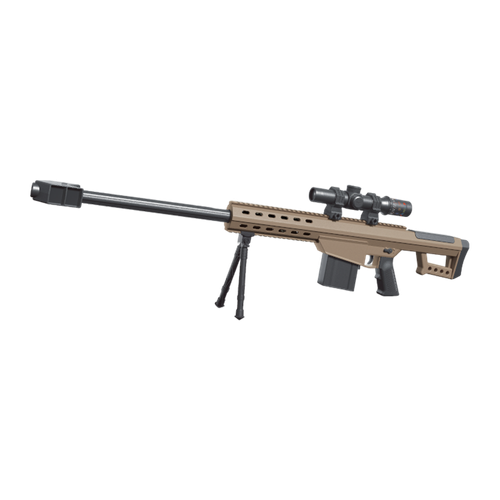 A simulação infantil auto-integrada do Barrett Sniper dispara armas de bala macia