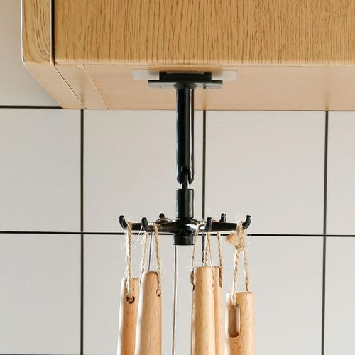 Gancho dobrável 360 graus armário rotativo banheiro cozinha gancho autoadesivo (conjunto de 10 pcs)