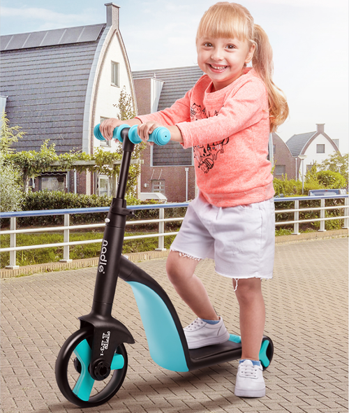 Crianças multifuncionais 8-em-1 equilíbrio de deformação bicicleta de três rodas scooter 3-6 anos com empurrar guidão leve carrinho