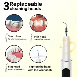 Removedor oral de placa tártaro, kit de limpeza dentária removedor de cálculo com luz LED e 5 modos ajustáveis recarregáveis