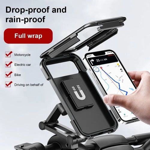 Suporte universal para telefone para motocicleta e bicicleta, rotação 360 ajustável, à prova d'água