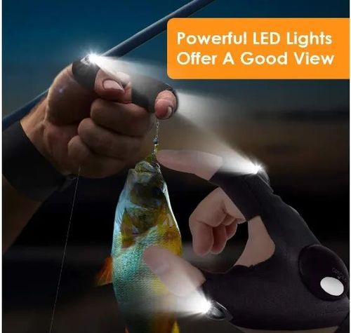 Luz noturna LED impermeável portátil flexível sem dedos luvas para ferramentas