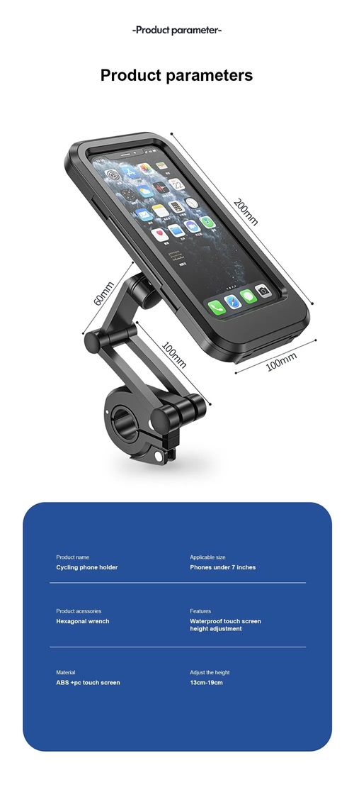 Suporte universal para telefone para motocicleta e bicicleta, rotação 360 ajustável, à prova d'água