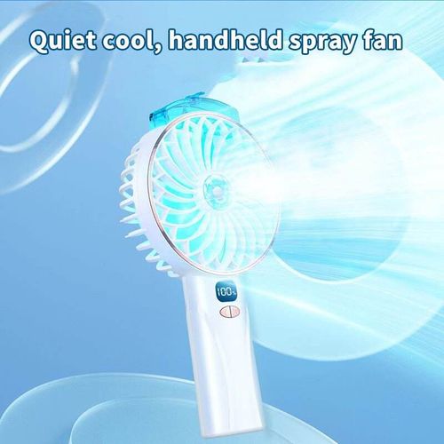 China Fashion recarregável portátil portátil ventilador de emergência elétrico com resfriamento rápido com exibição de névoa de água, adequado para interior e exterior