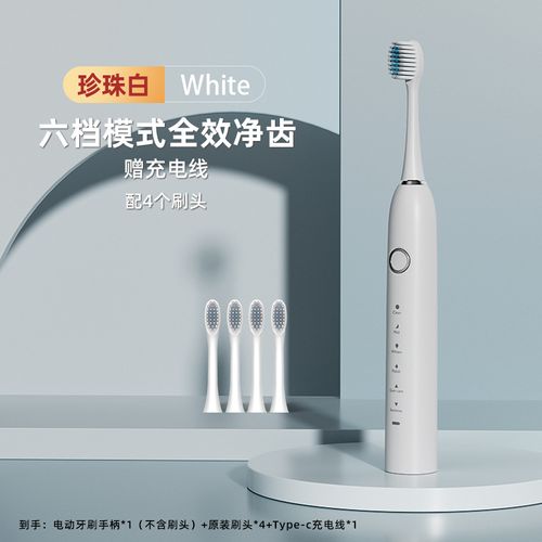 Conjunto de escova de dentes elétrica recarregável portátil para adultos à prova d'água (oito cabeças de escova)