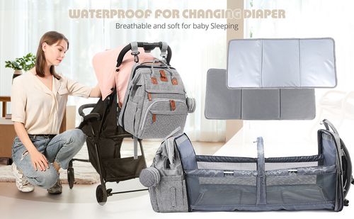 Bolsa de bebé portátil dobrável multifuncional à prova de água para maternidade