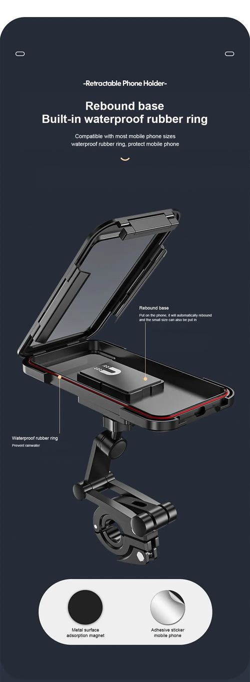 Suporte universal para telefone para motocicleta e bicicleta, rotação 360 ajustável, à prova d'água