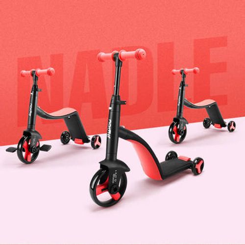 Crianças multifuncionais 8-em-1 equilíbrio de deformação bicicleta de três rodas scooter 3-6 anos com empurrar guidão leve carrinho