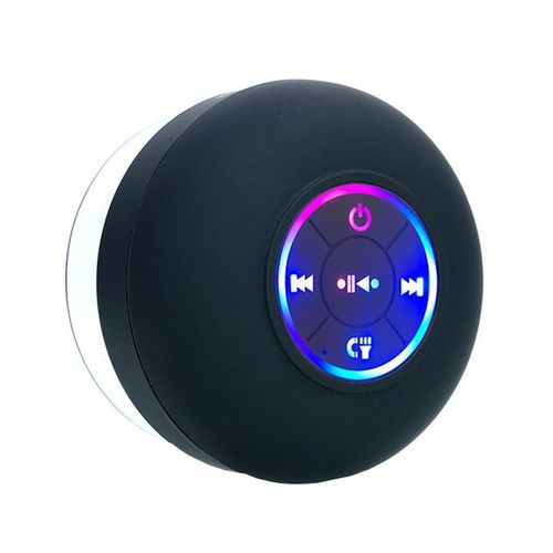 Altifalante de chuveiro Bluetooth portátil à prova de água com luz LED mini tom com ventosa