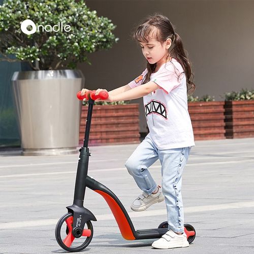 Crianças multifuncionais 8-em-1 equilíbrio de deformação bicicleta de três rodas scooter 3-6 anos com empurrar guidão leve carrinho