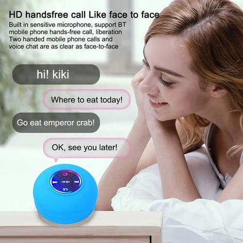 Altifalante de chuveiro Bluetooth portátil à prova de água com luz LED mini tom com ventosa