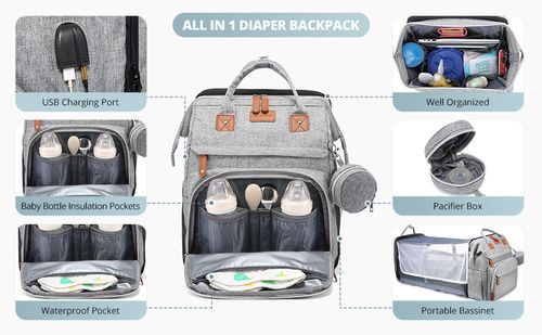 Bolsa de bebé portátil dobrável multifuncional à prova de água para maternidade