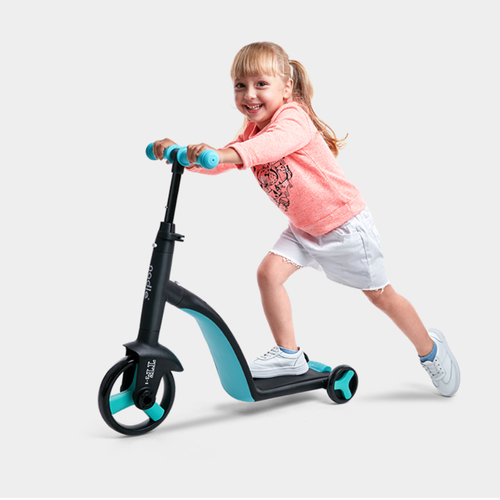Crianças multifuncionais 8-em-1 equilíbrio de deformação bicicleta de três rodas scooter 3-6 anos com empurrar guidão leve carrinho