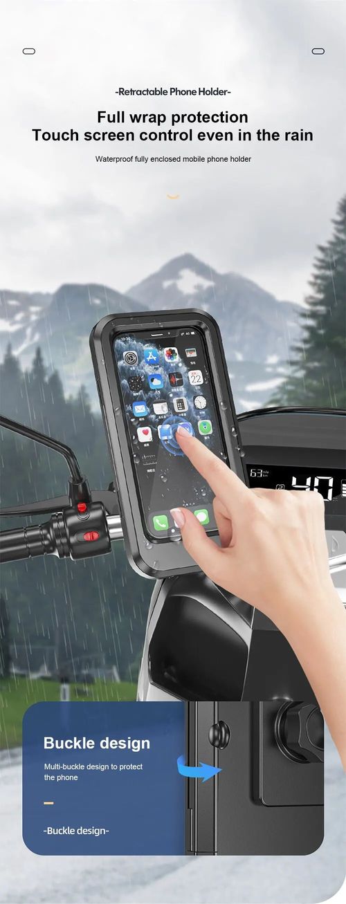 Suporte universal para telefone para motocicleta e bicicleta, rotação 360 ajustável, à prova d'água