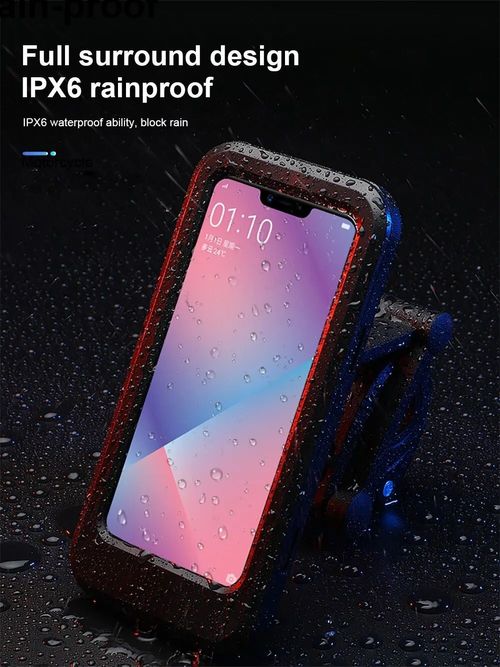 Suporte universal para telefone para motocicleta e bicicleta, rotação 360 ajustável, à prova d'água