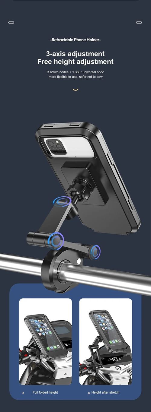Suporte universal para telefone para motocicleta e bicicleta, rotação 360 ajustável, à prova d'água