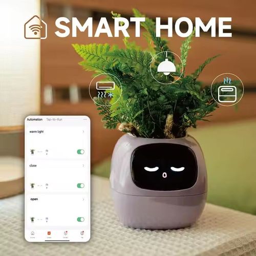 Plantadores inteligentes com inteligência artificial, monitores de tempo-temperatura e muitas animações expressivas