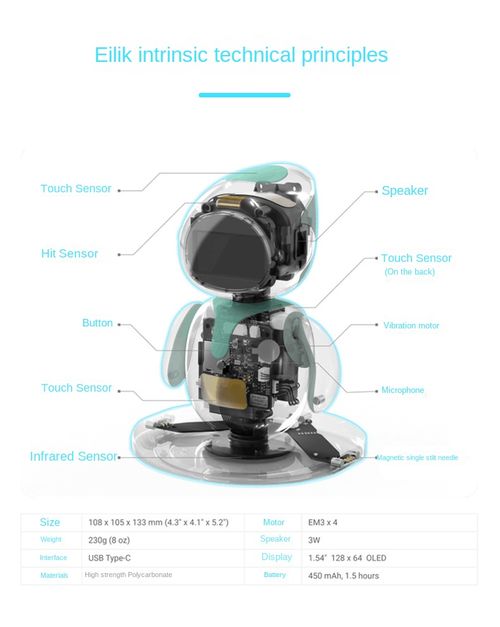eilik robô companheiro emocional IA inteligência artificial eletrônico pet brinquedos inteligentes