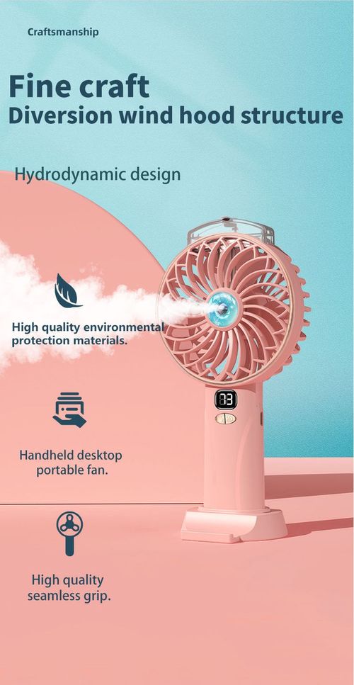 China Fashion recarregável portátil portátil ventilador de emergência elétrico com resfriamento rápido com exibição de névoa de água, adequado para interior e exterior