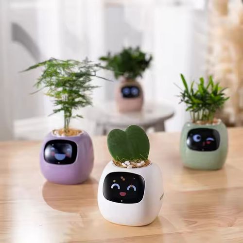 Plantadores inteligentes com inteligência artificial, monitores de tempo-temperatura e muitas animações expressivas