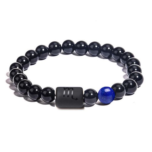 New Men's Tiger Eye Beads Natural Crystal Healing Stone String Jewellery Stone Elastic Constellation Bracelet Set