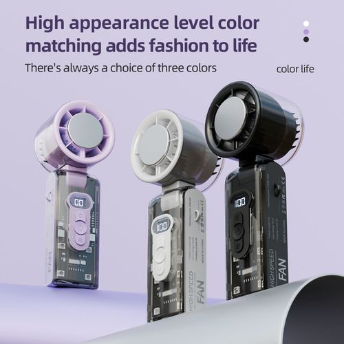 High Speed Mini Handheld Ice Pack Fan Portable USB Rechargeable Fan