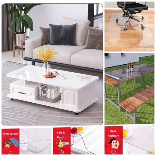 Transparent crystal plate, soft glass tablecloth, high-grade waterproof, oil-proof and stain-resistant tablecloth, desk mat (100×140cm)