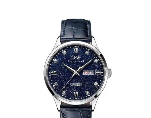 T-658I&W, Swiss brand. Automatic mechanical couple watches with imported movements, starry luminous. Imported Movement658 Men's Steel Strap Starry Blue.