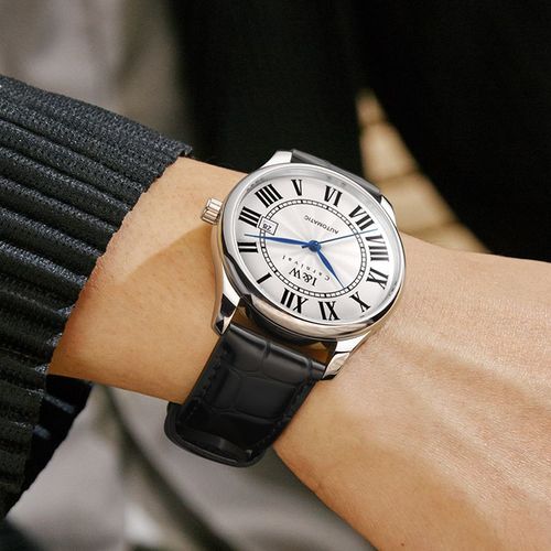 ​IW Men's Watch Miyota Automatic Movement, Stainless Steel Case, Water Resistance, Solid Stainless Steel Leather Strap, Diver Functions  Daytime Illumination