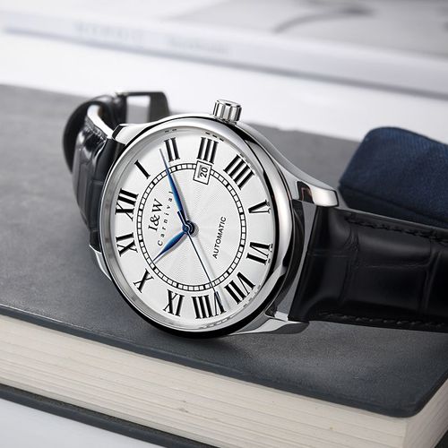 ​IW Men's Watch Miyota Automatic Movement, Stainless Steel Case, Water Resistance, Solid Stainless Steel Leather Strap, Diver Functions  Daytime Illumination