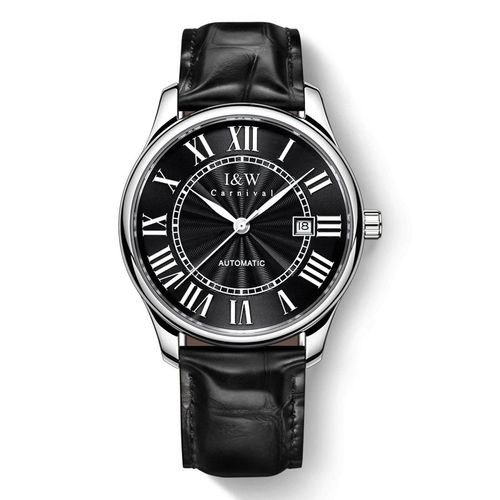​IW Men's Watch Miyota Automatic Movement, Stainless Steel Case, Water Resistance, Solid Stainless Steel Leather Strap, Diver Functions  Daytime Illumination