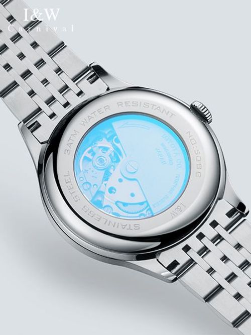 PSQ-I&W508Men's Luxury Automatic Mechanical Business Watch Stainless Steel Wristwatch Masculine Relogio Seiko Movement Pointer Waterproof