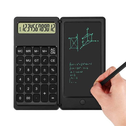 Cálculo dobrável portátil e escrita integrada lcd electrónico científico calculadora de secretária caligrafia