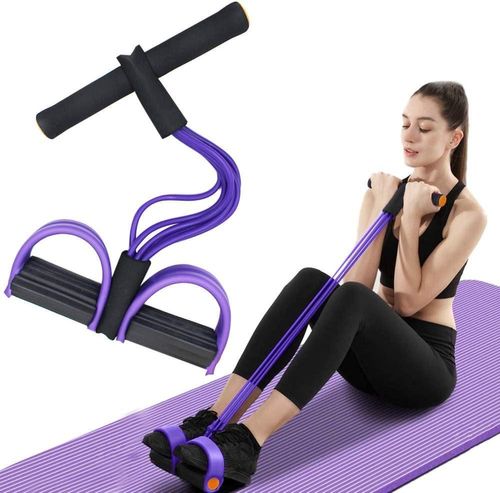 Multifunctional foot-operated tensioner, abdominal training, sit-up aid