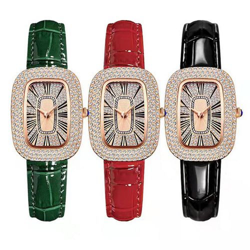 Z618 Affordable Women's Panoramic Starry Sky Diamond Alloy Leather Watch