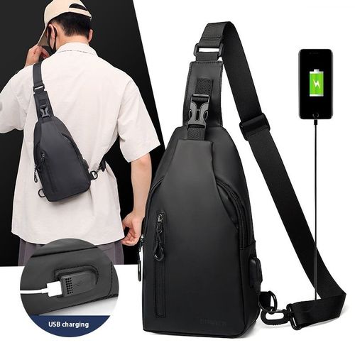 Men's Fashionable Simple Casual Single Shoulder Crossbody Chest Bag